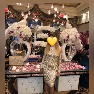 Midi long-sleeve sequin dress